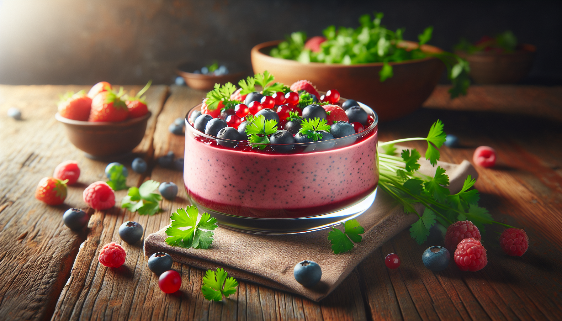 Mousse de petits fruits à la coriandre
