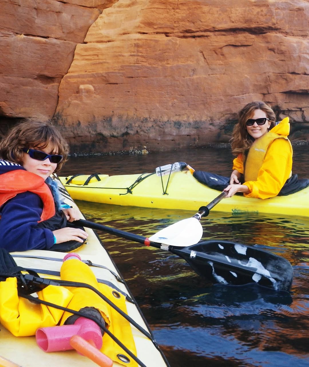 Un moment mère fils en kayak