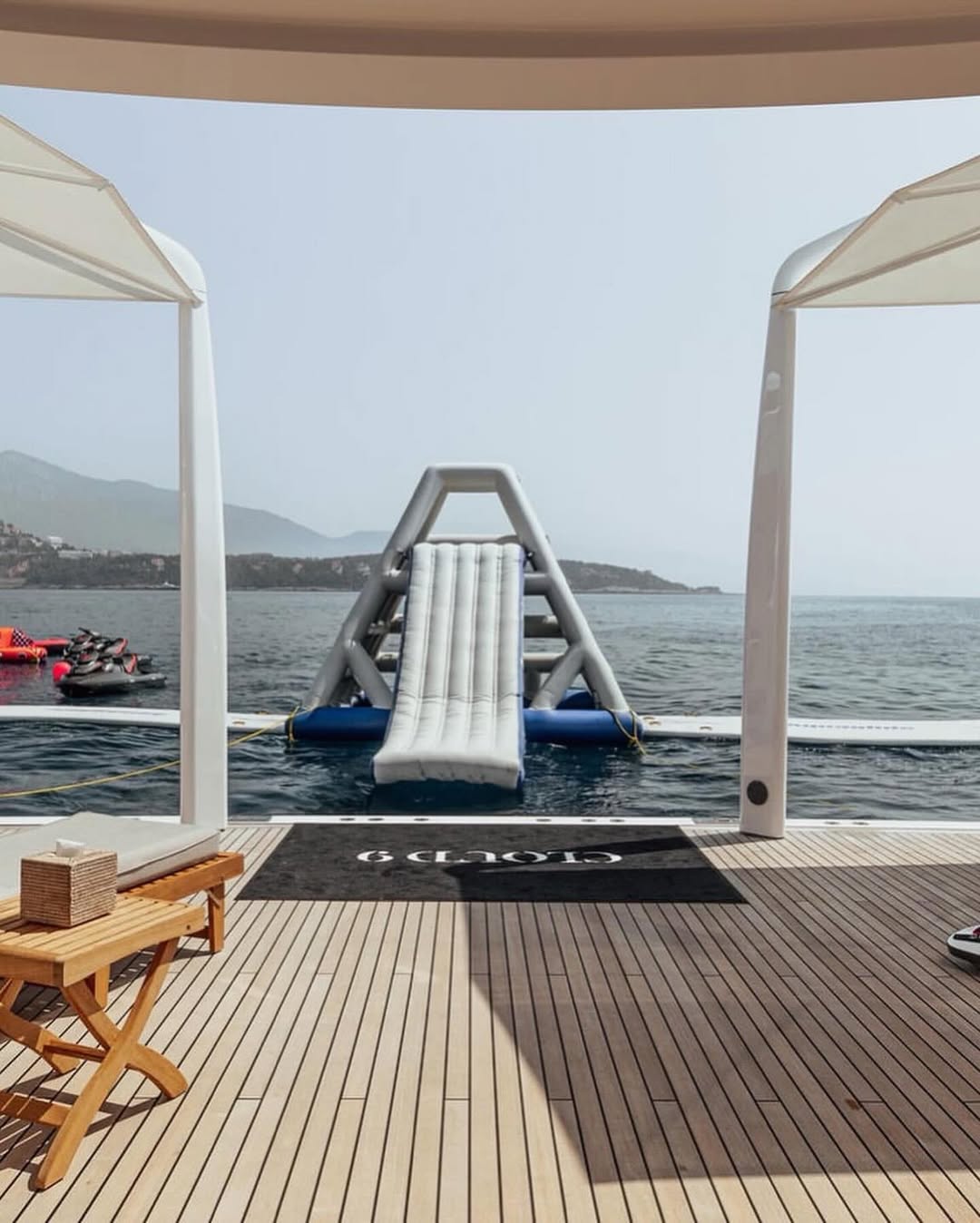 The yacht's outdoor area