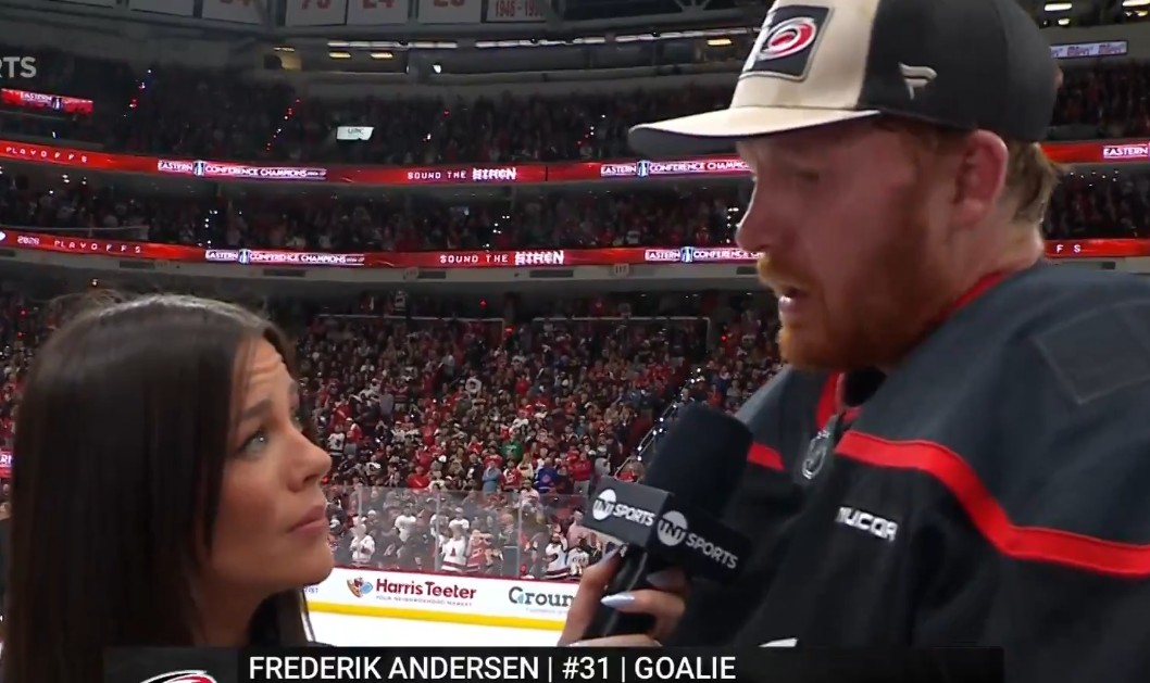 Frederik Andersen played for his agent, Claude Lemieux
