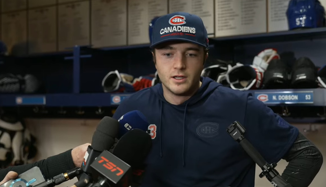 Progress: Noah Dobson is taking good shots in practice