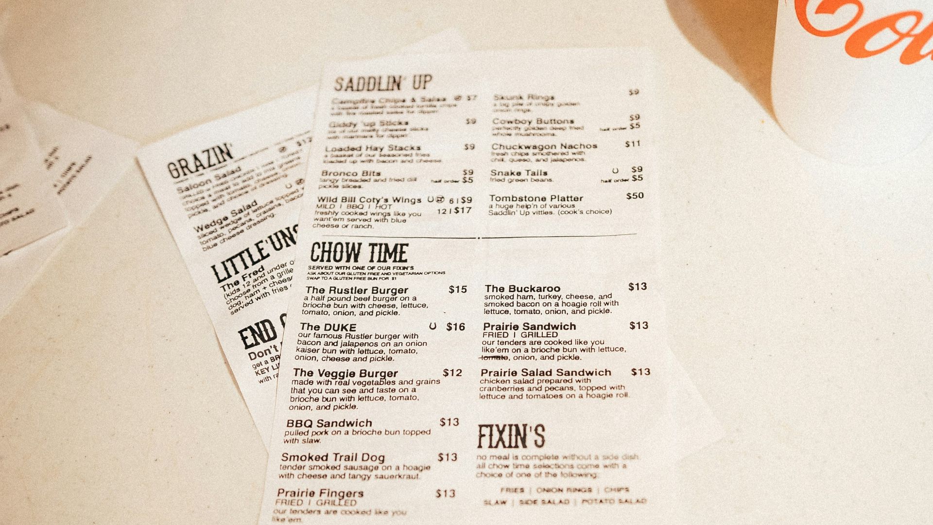 8. Menus à emporter