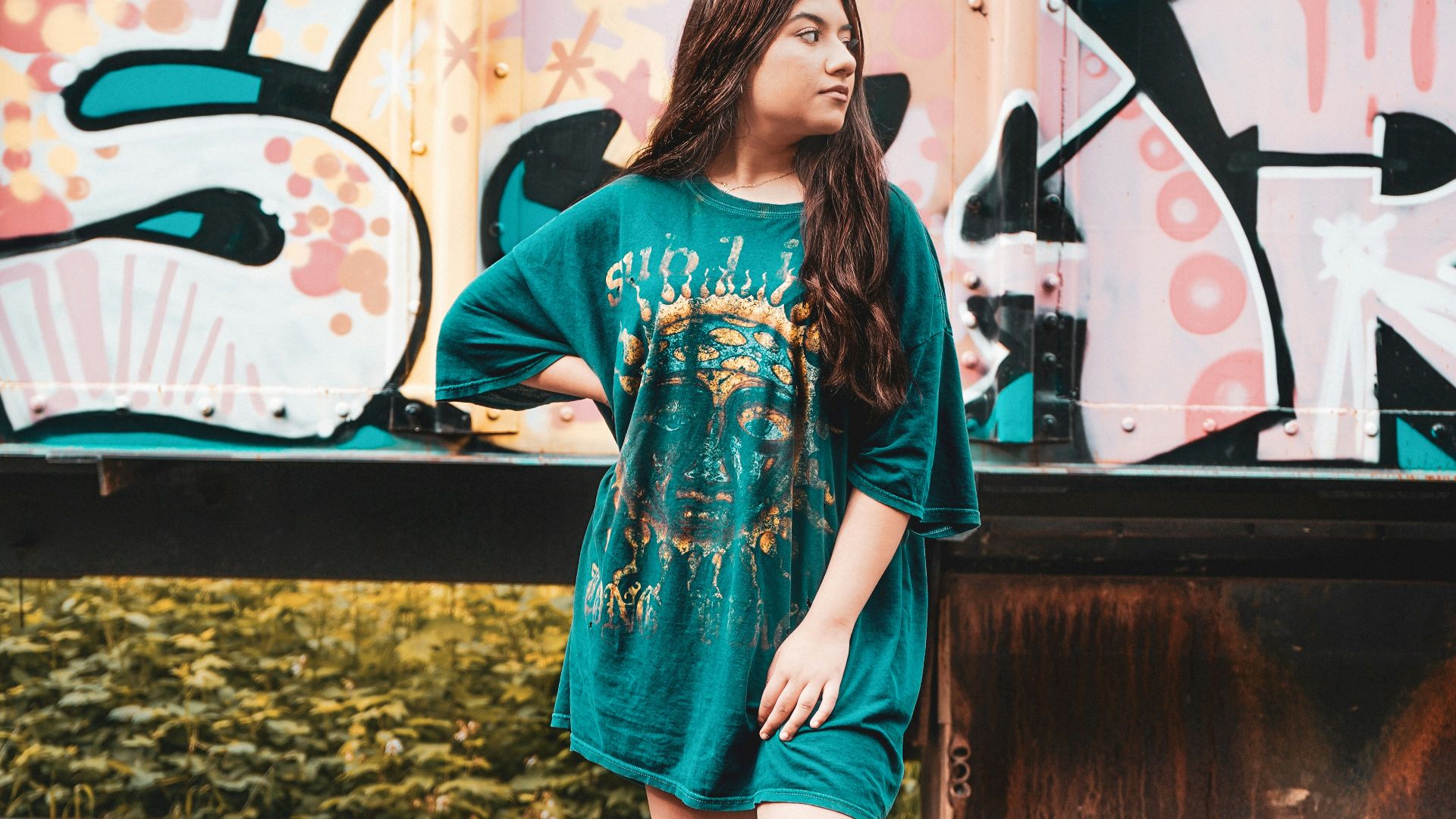 9. Une robe t-shirt à motif