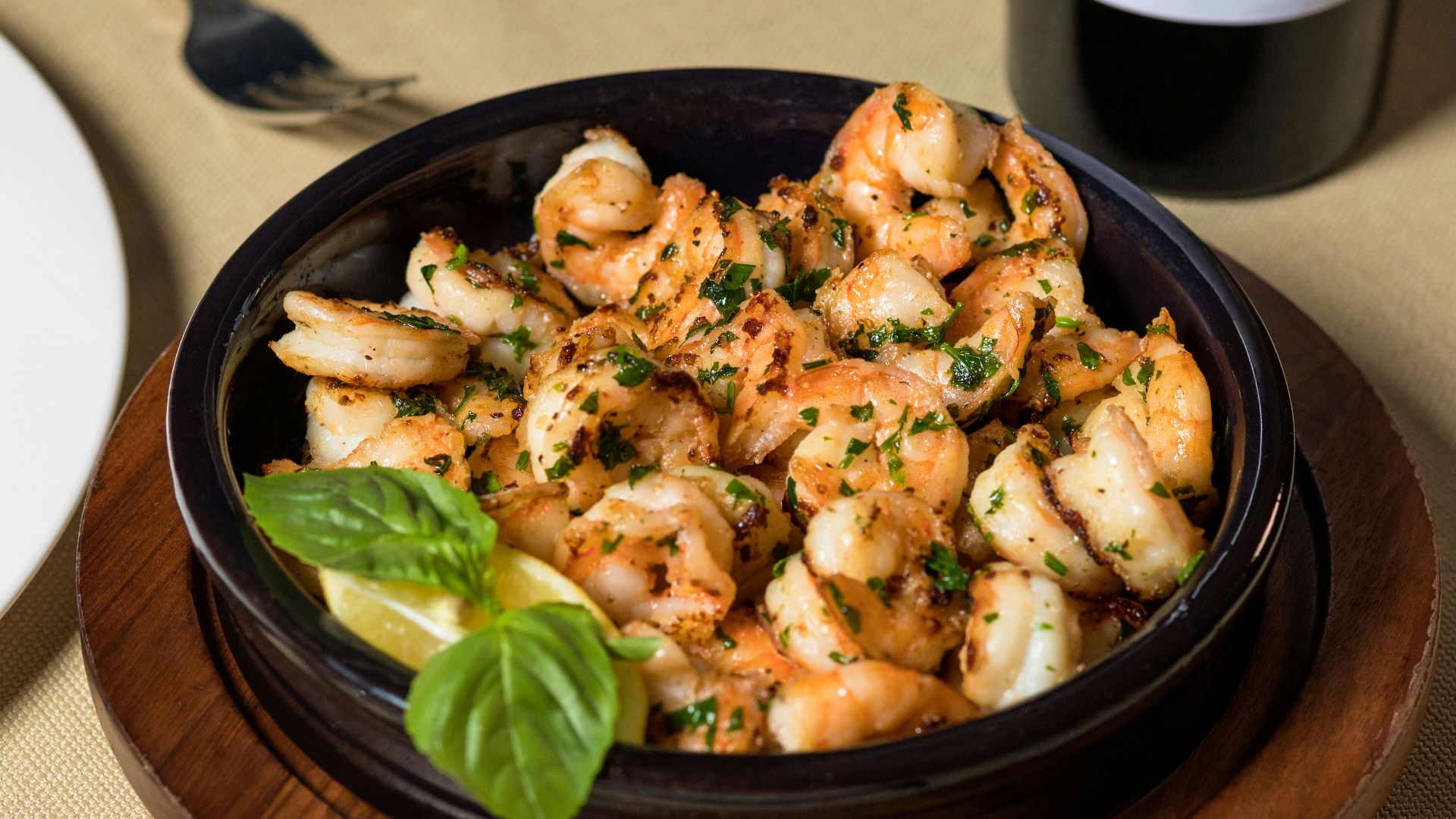19. Crevettes au citron et à l'ail