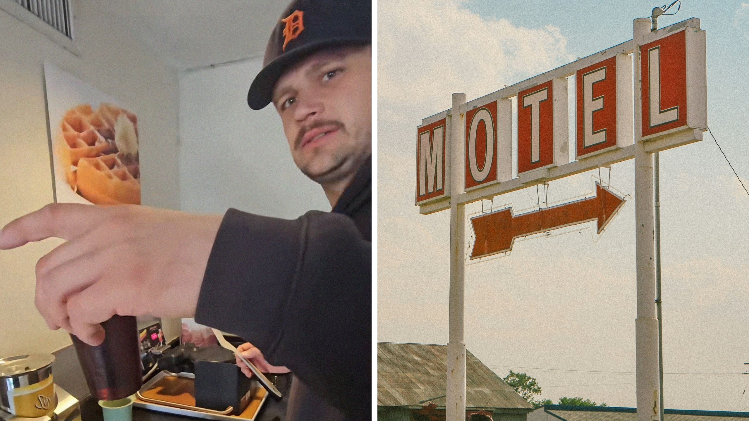 Le groupe s’enregistre au Motel 6. Ils se rendent compte qu’il n’y a pas de déjeuner et prennent les choses en main: «Merci, Quality Inn»