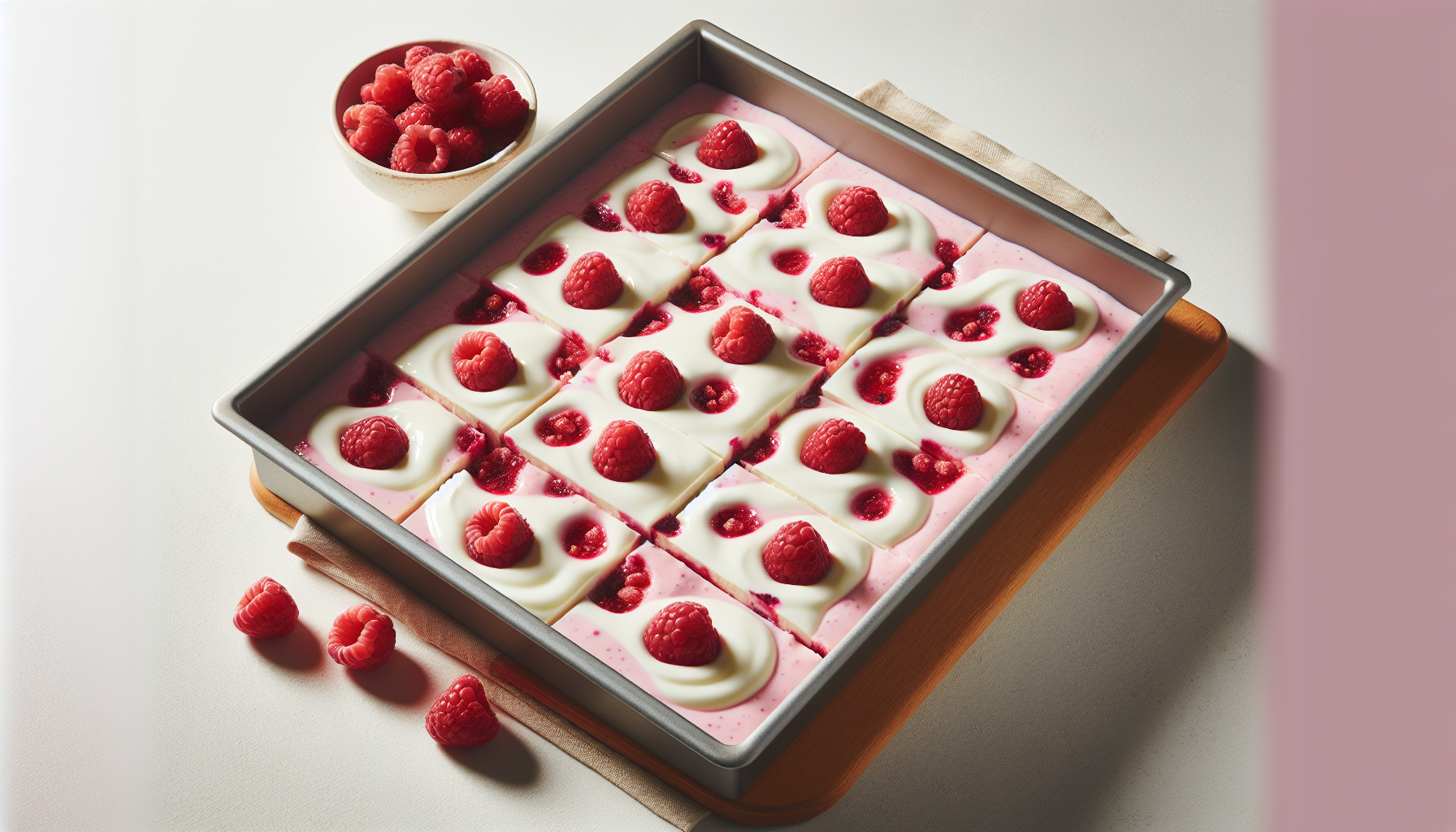 Carrés au yogourt et aux framboises