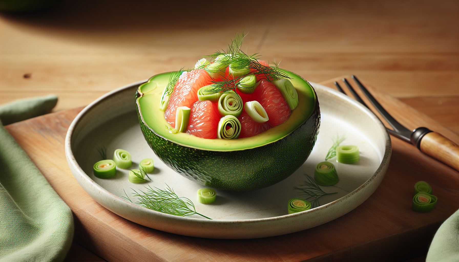 Avocat farci au fenouil et pamplemousse