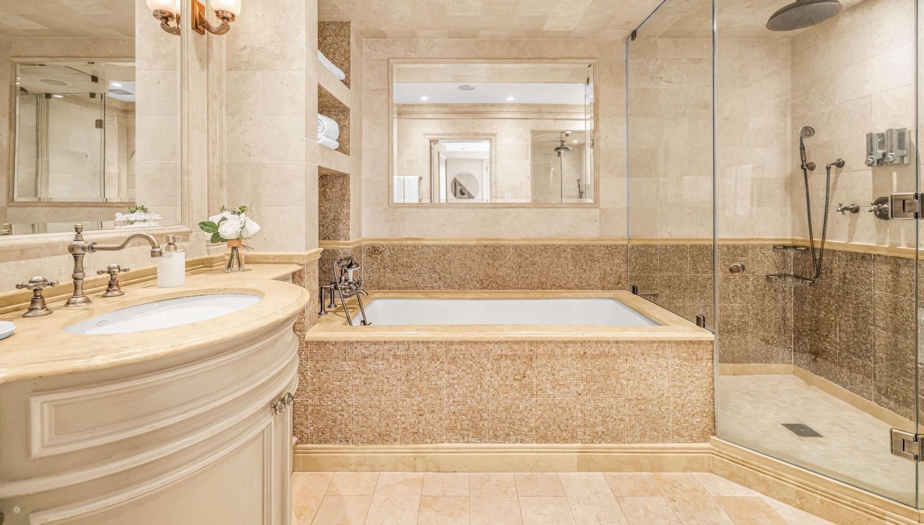 The master bathroom
