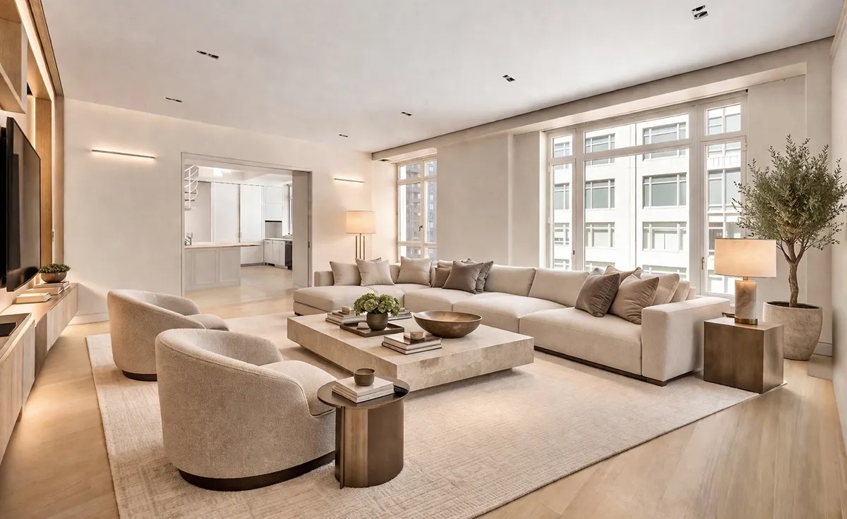Elegant and bright family room