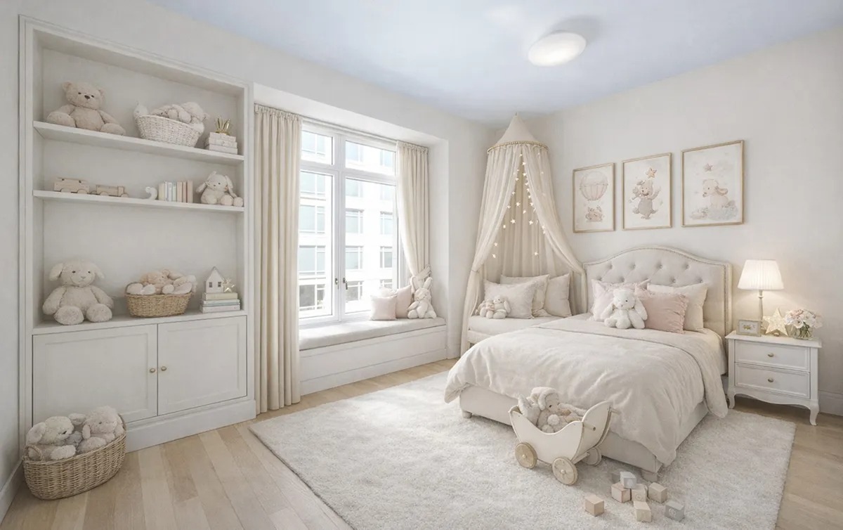 A soft and elegant children's room