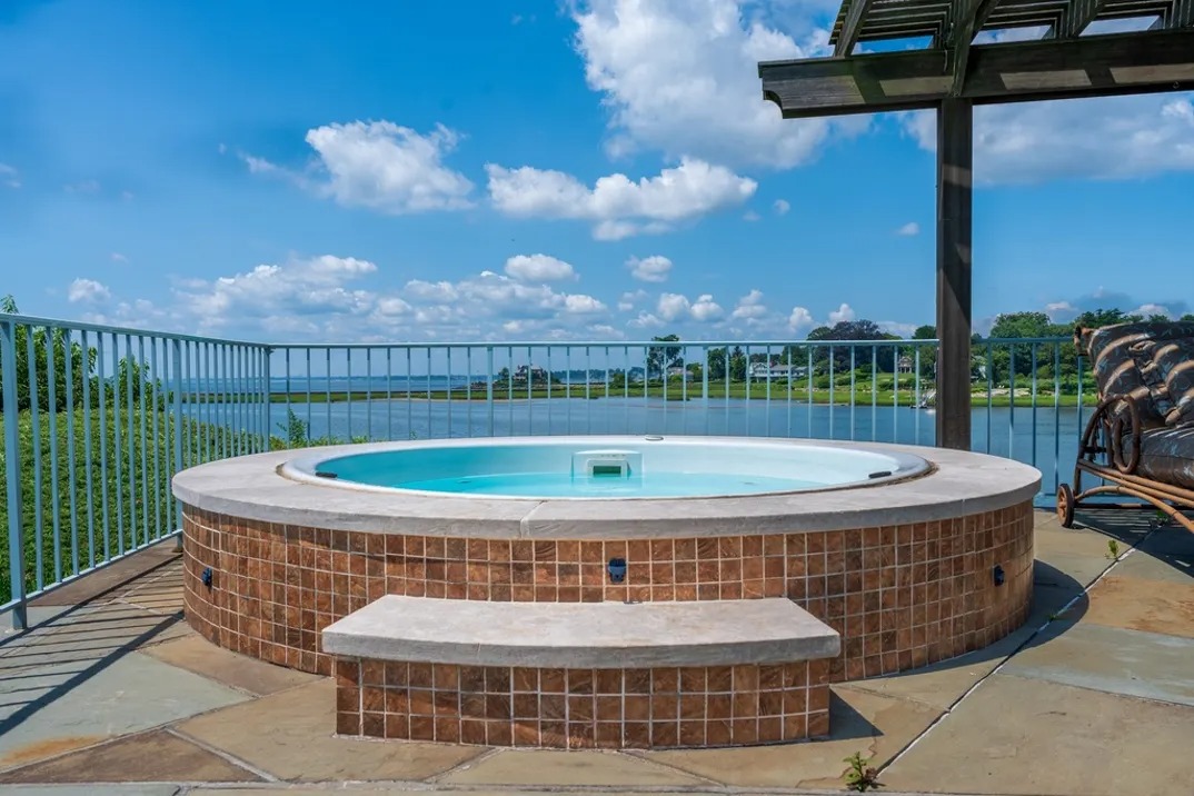 Outdoor spa with an unobstructed view