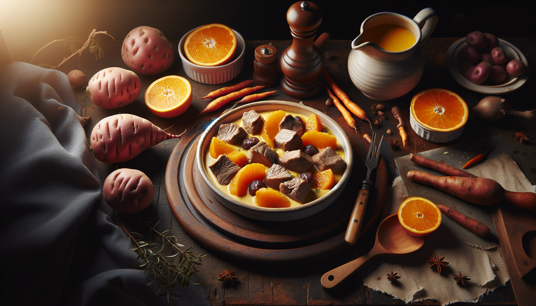 Blanquette de veau à l'orange et aux patates douces