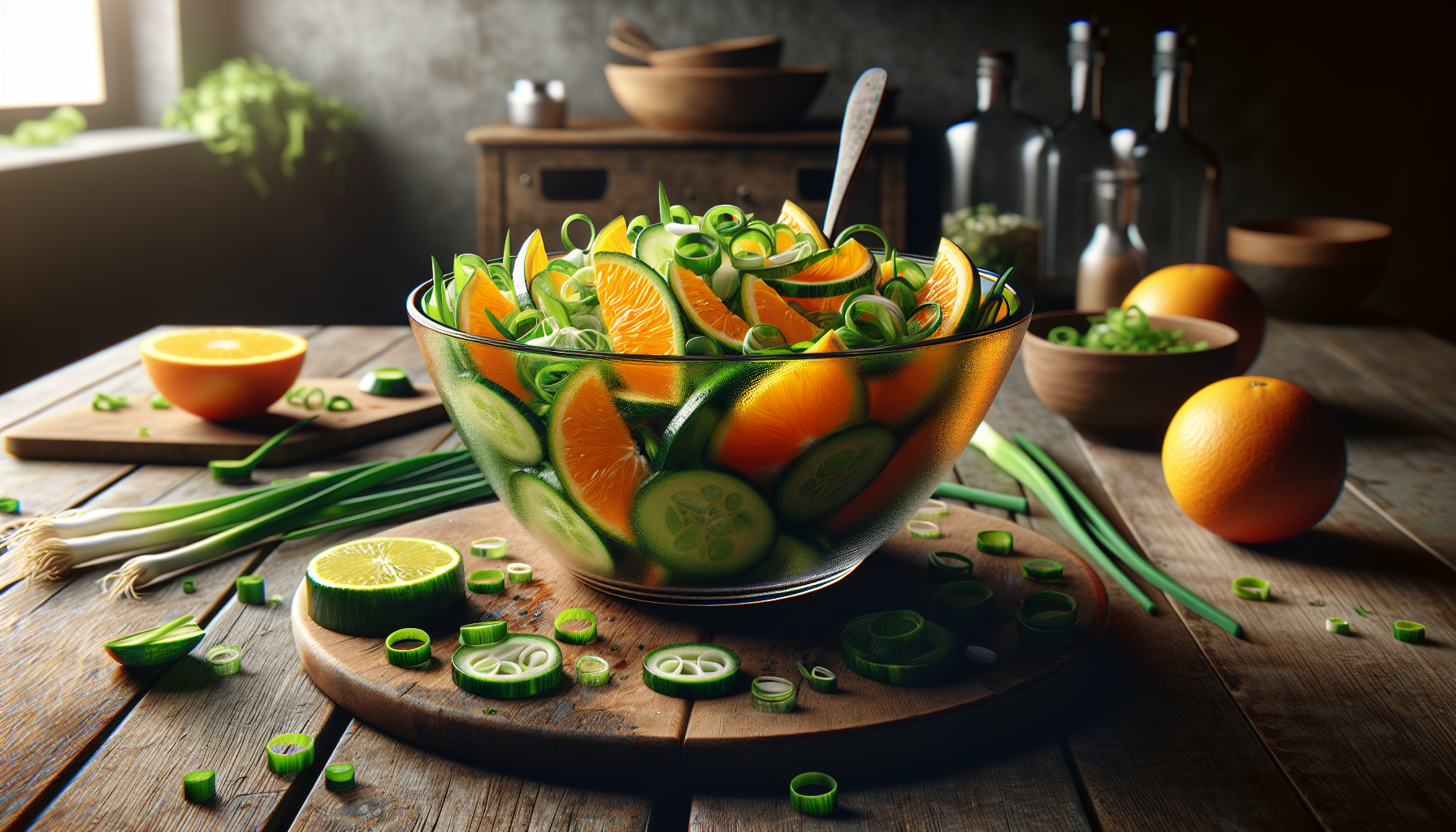 Salade d'oranges aux oignons nouveaux