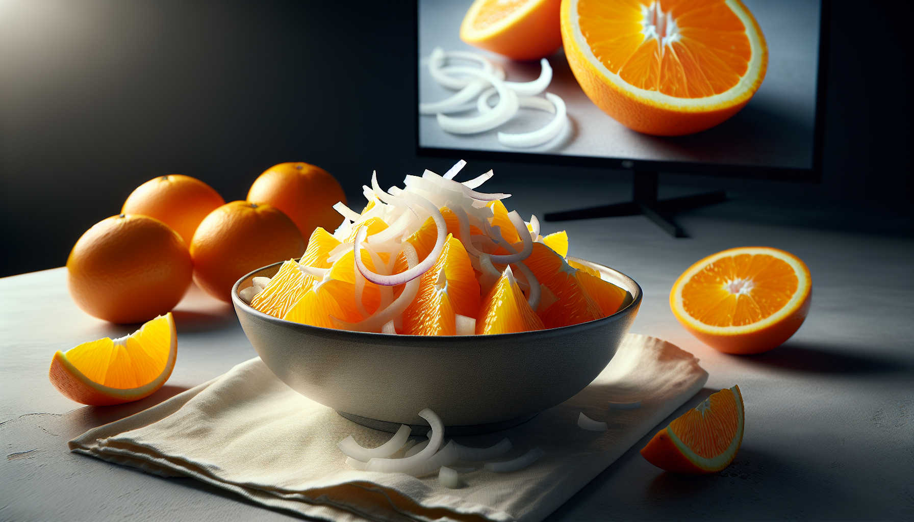 Salade d’oranges aux oignons nouveaux