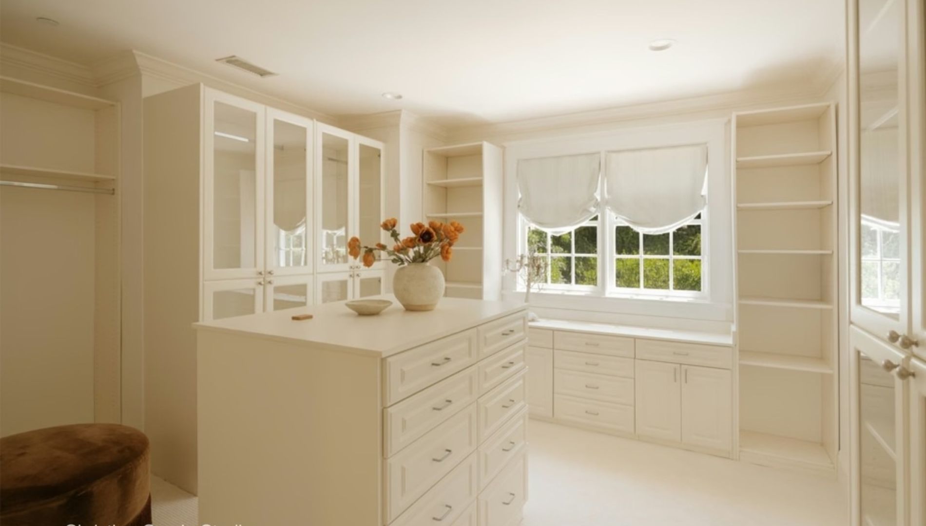 The walk-in closet in the master suite