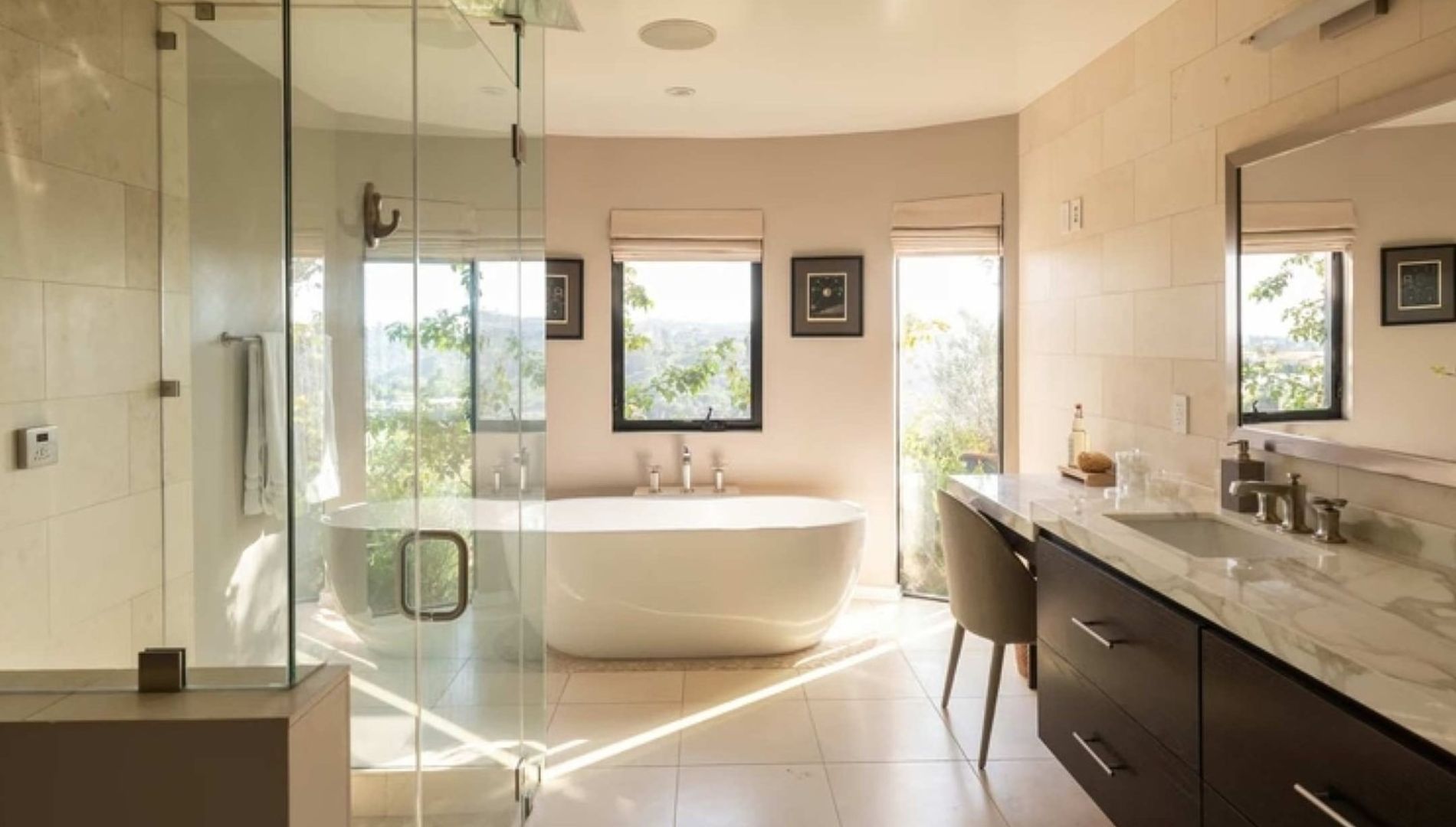 The master bathroom