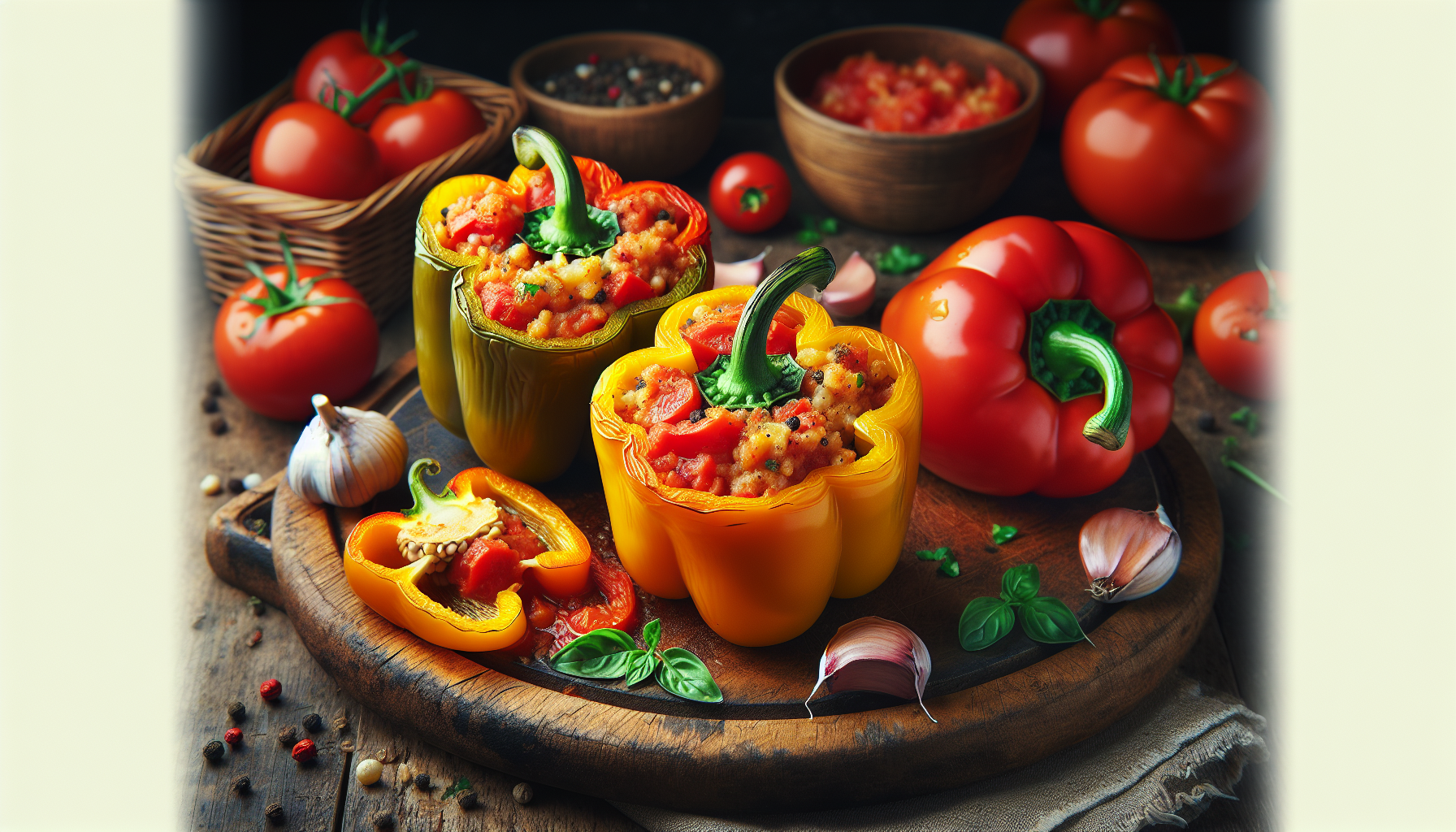 Poivrons farcis aux tomates
