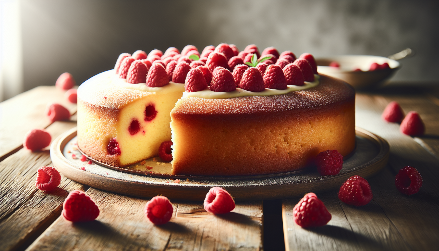 Gâteau de semoule aux framboises