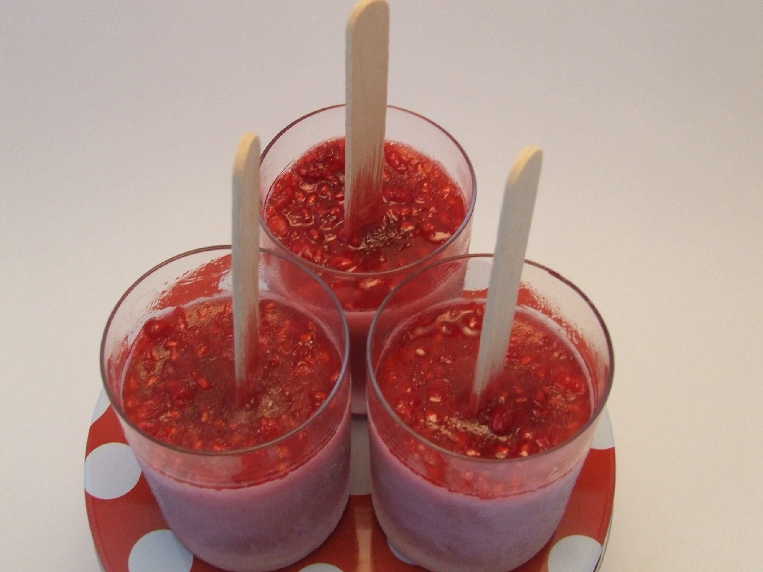 Framboises glacées en verrines (version légère)