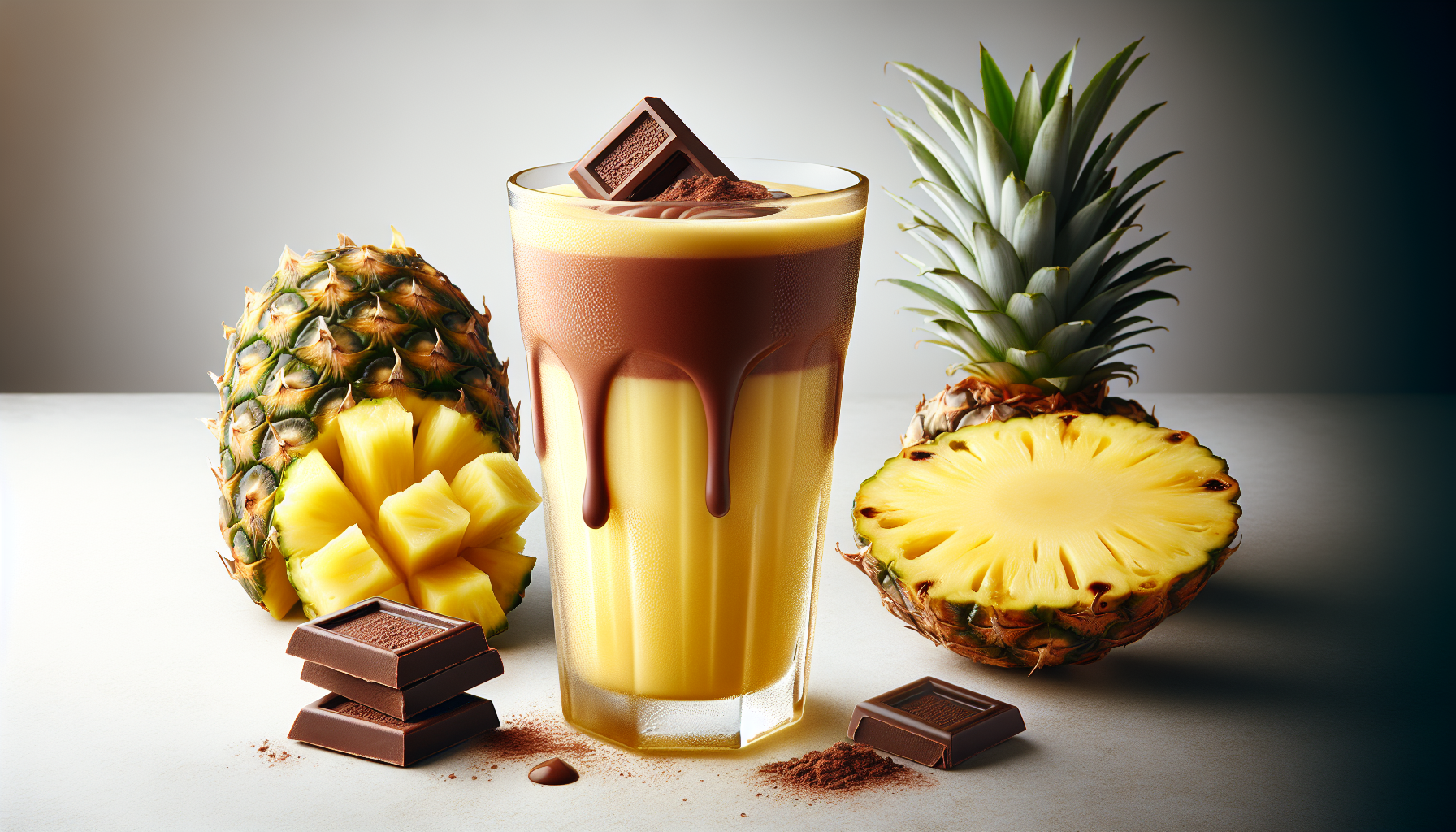 Smoothie ananas et chocolat