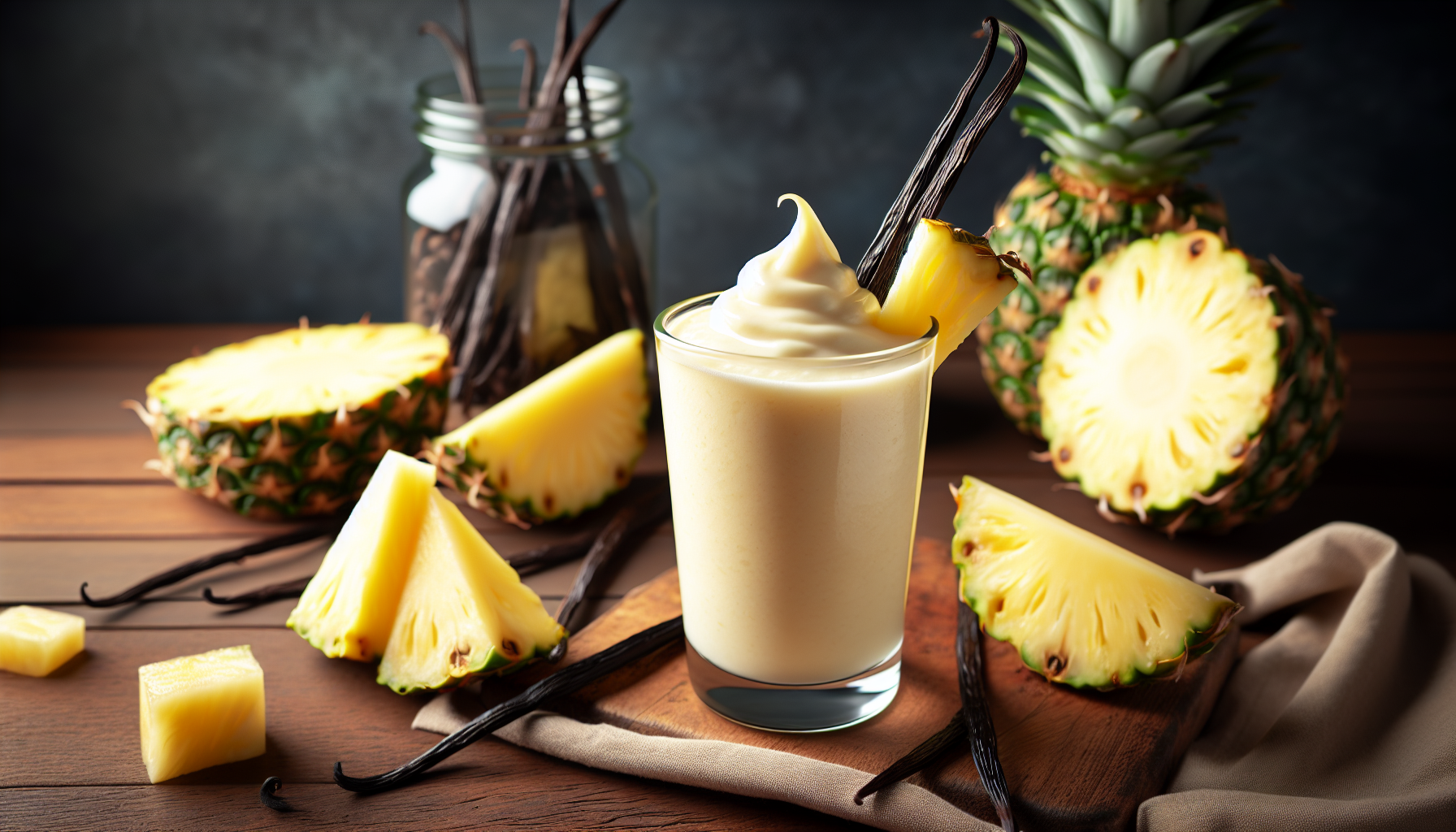 Smoothie à la vanille et aux ananas