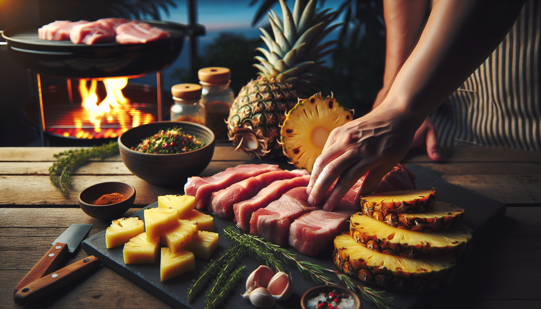 Porc grillé ananas