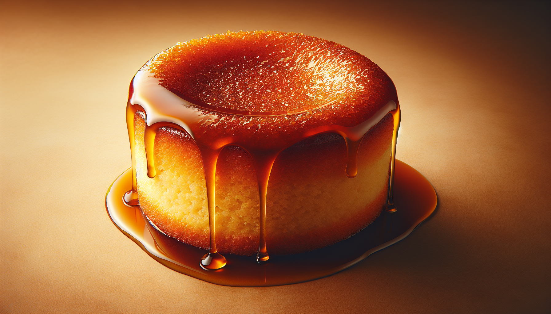 Gâteau doré à la vanille, sauce à la cassonade