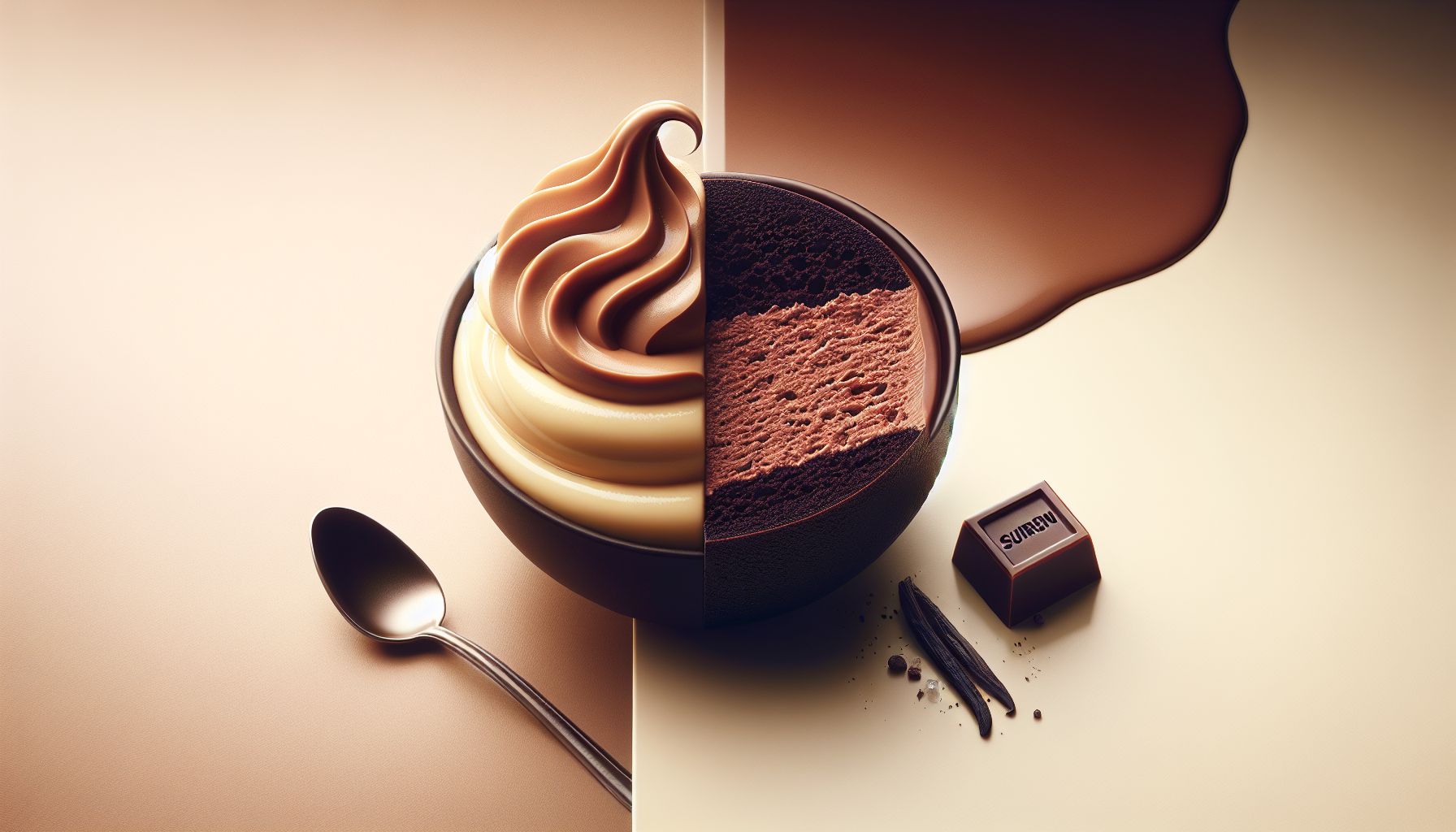 Mousse en duo, chocolat et vanille bourbon