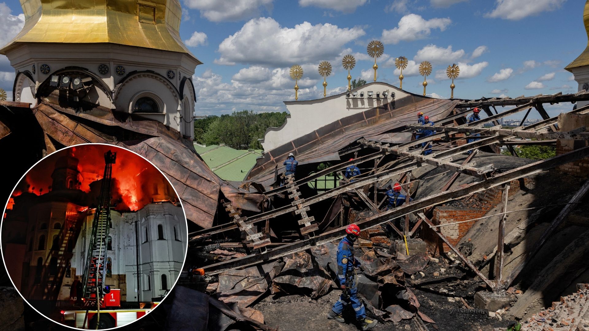 Russian Damages Millennium-Old Cathedral in Kyiv