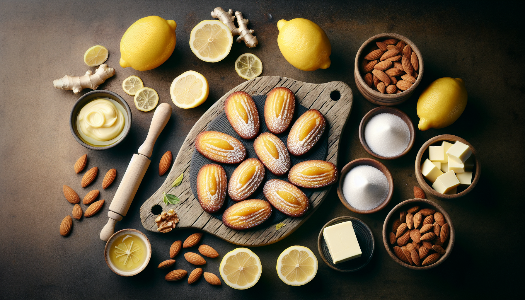 Financiers au citron et au gingembre confit