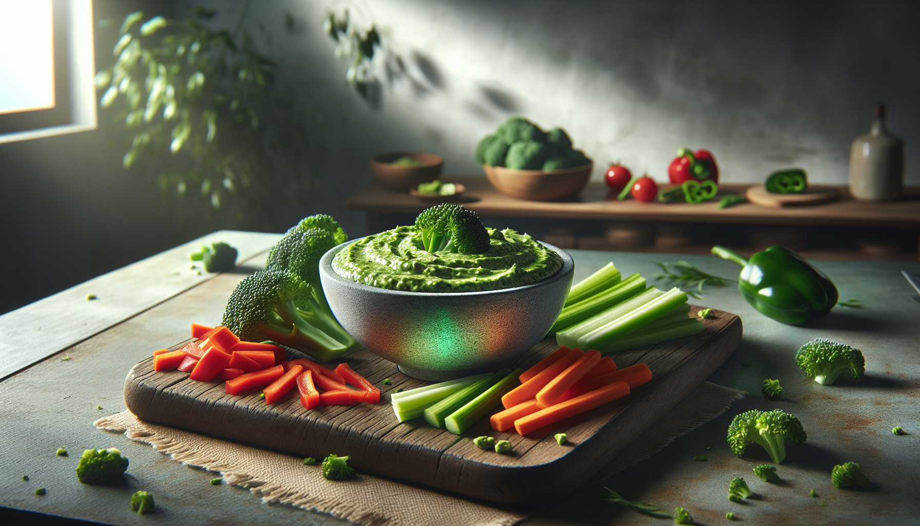 Trempette au brocoli et au wasabi