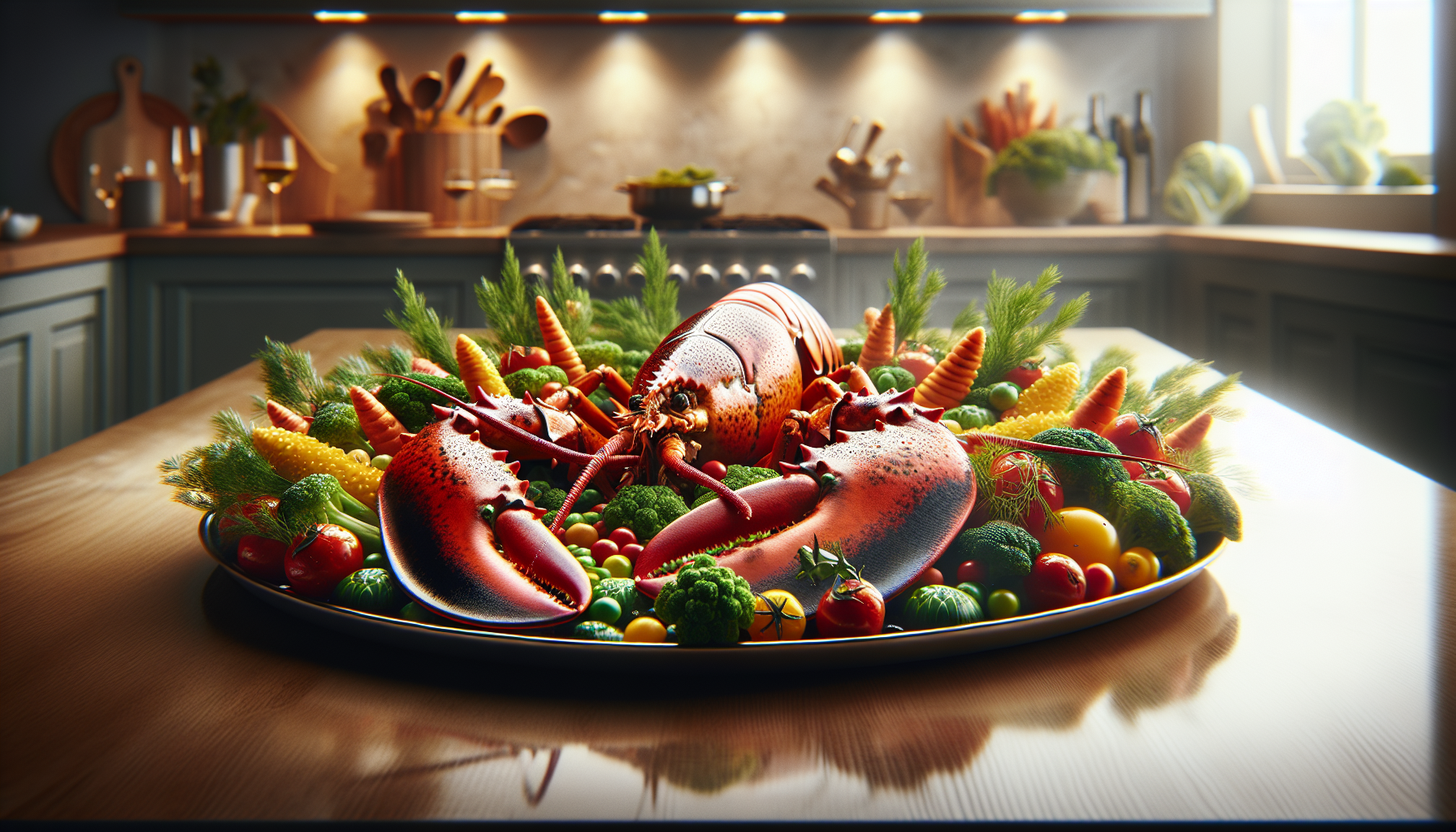 Homard aux petits légumes