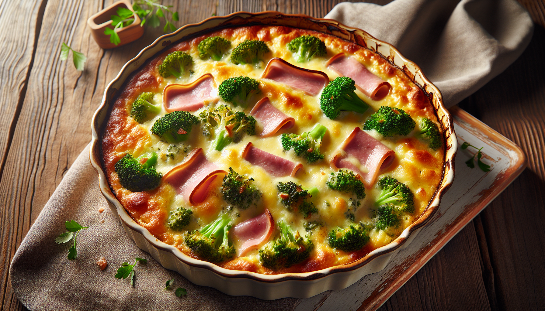 Gratin de jambon et brocoli