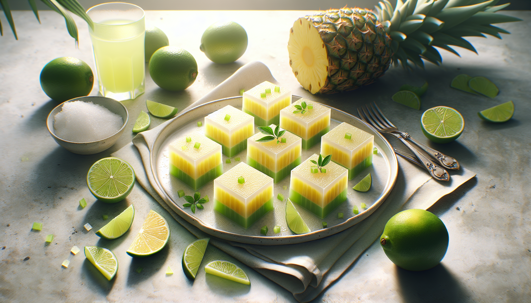 Carrés lime-ananas