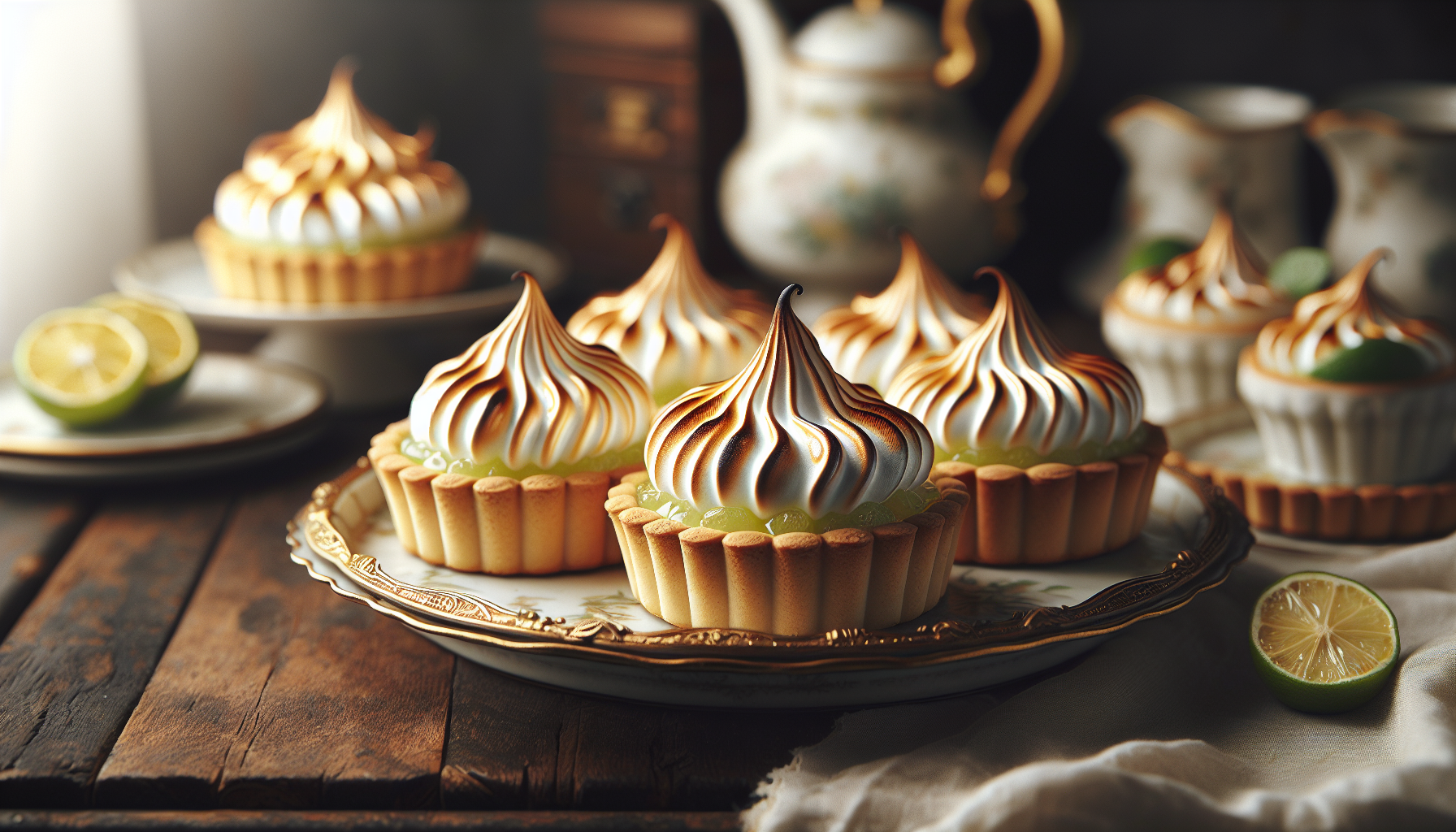 Tartelettes crémeuses à la lime meringuées