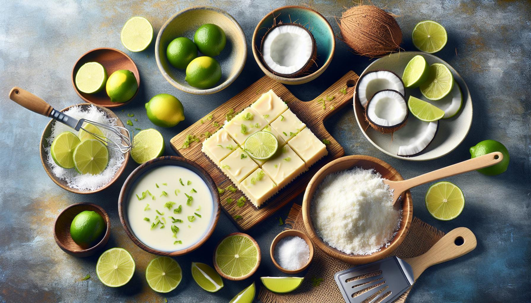 Carrés crémeux lime-coco