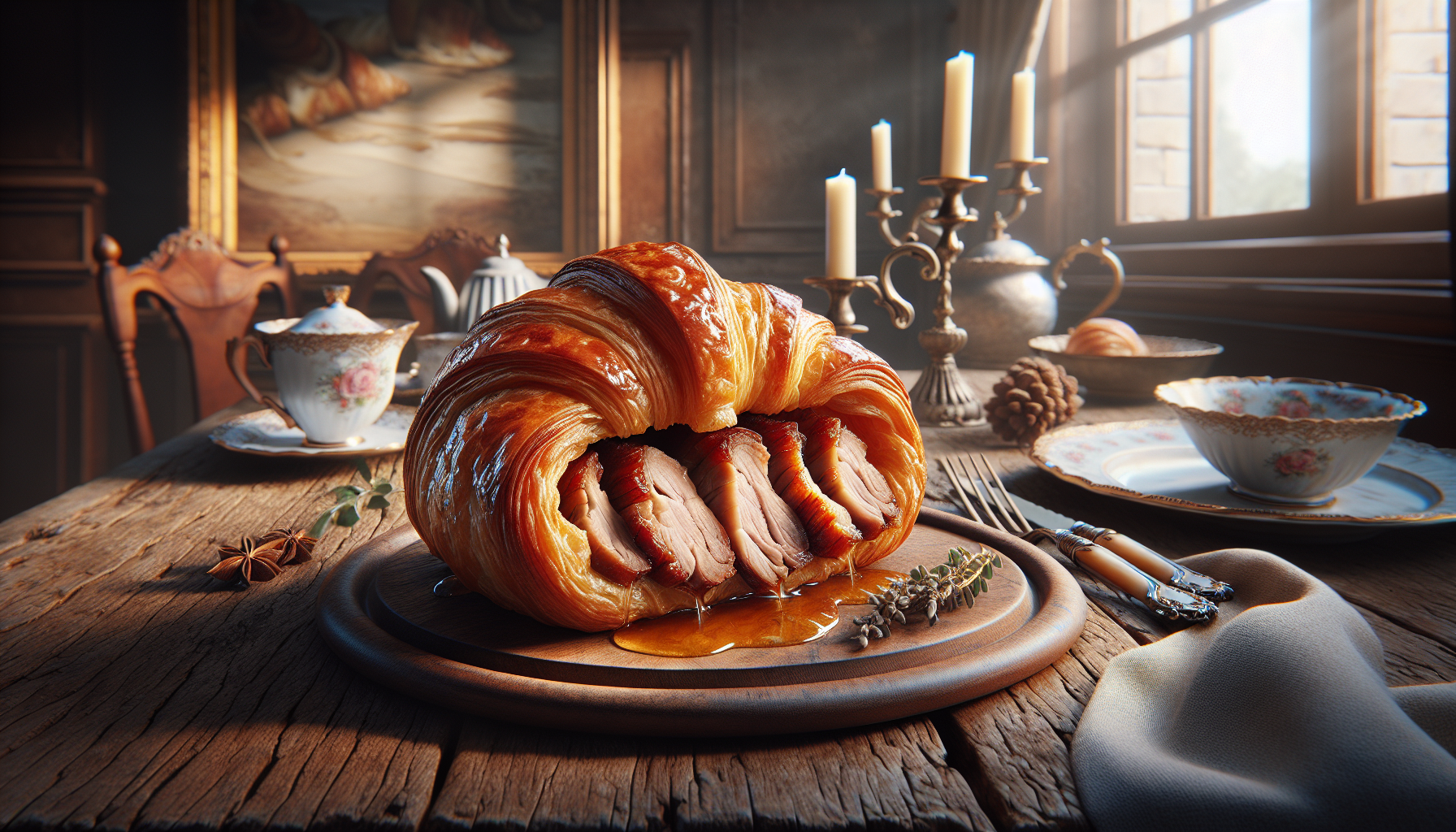 Croissant au porc confit