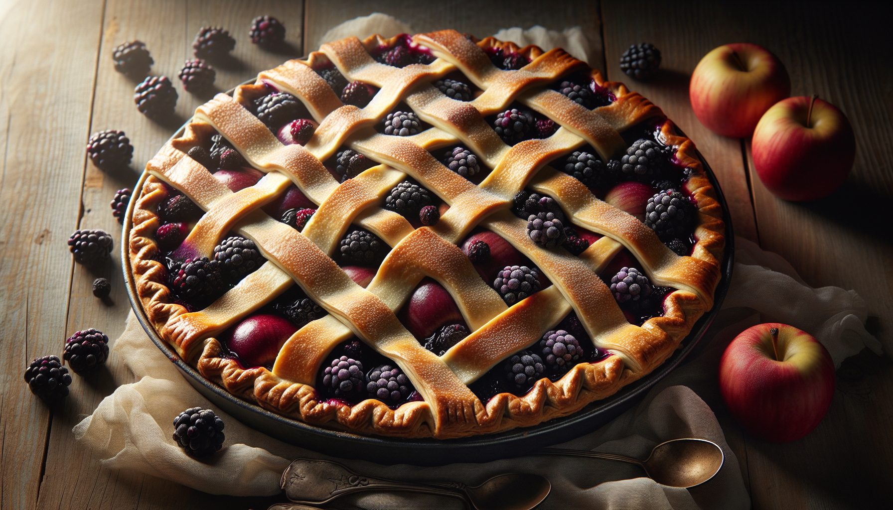 Tarte aux mûres et pommes