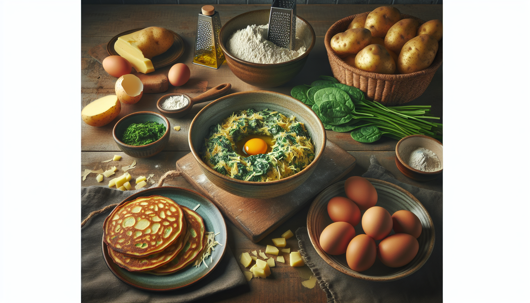 Galettes de pommes de terre et épinards