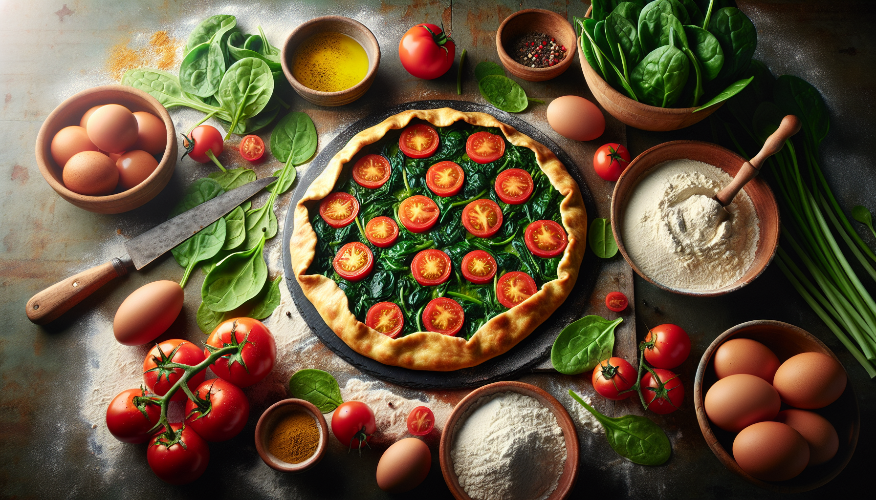 Galettes de tomates aux épinards