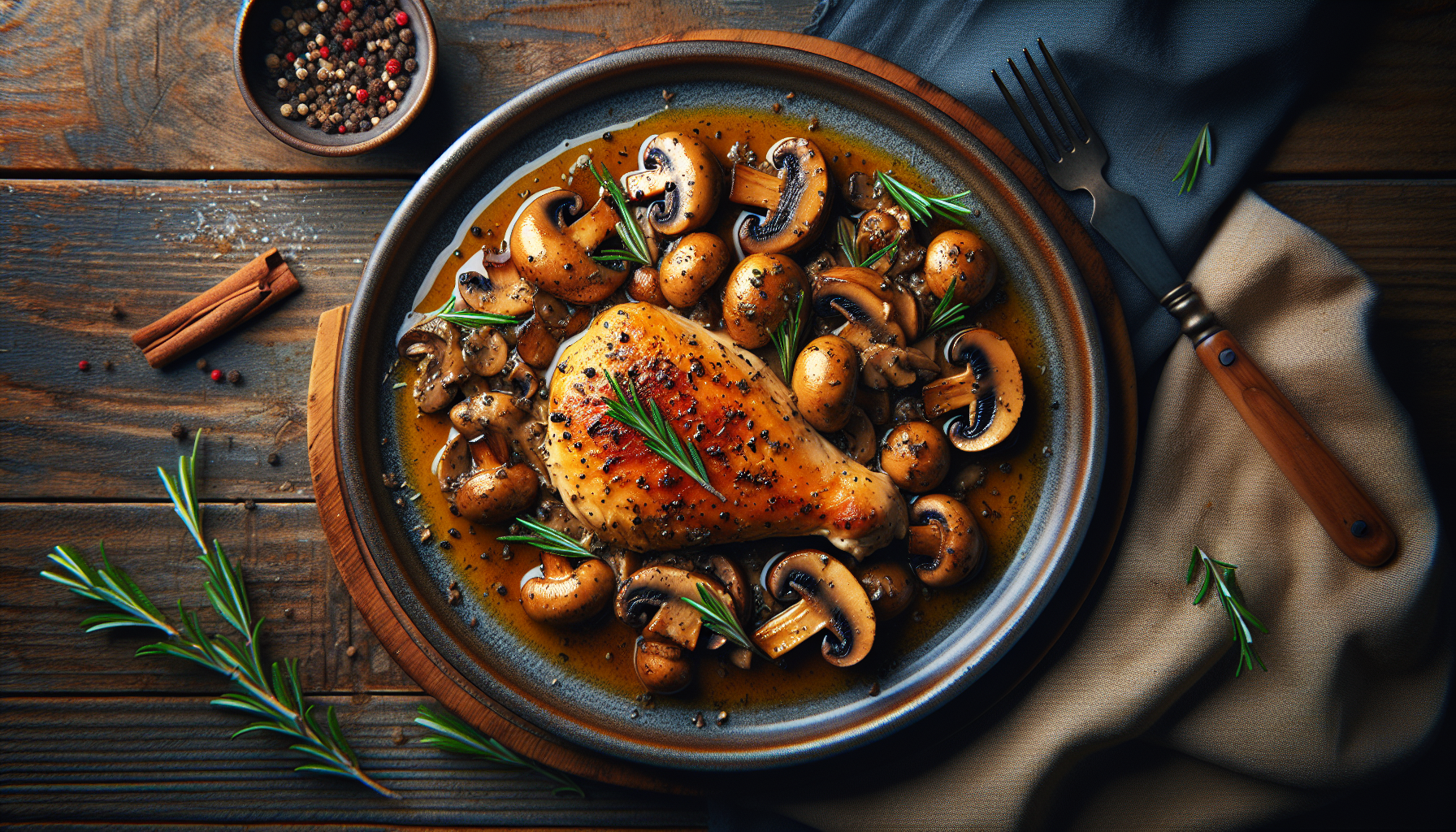 Poulet aux champignons