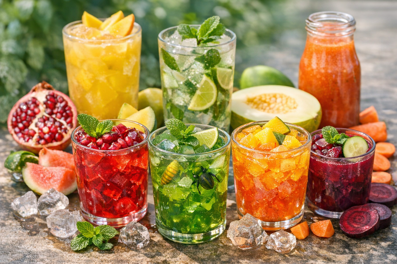 Jus rafraîchissants et gélifiés