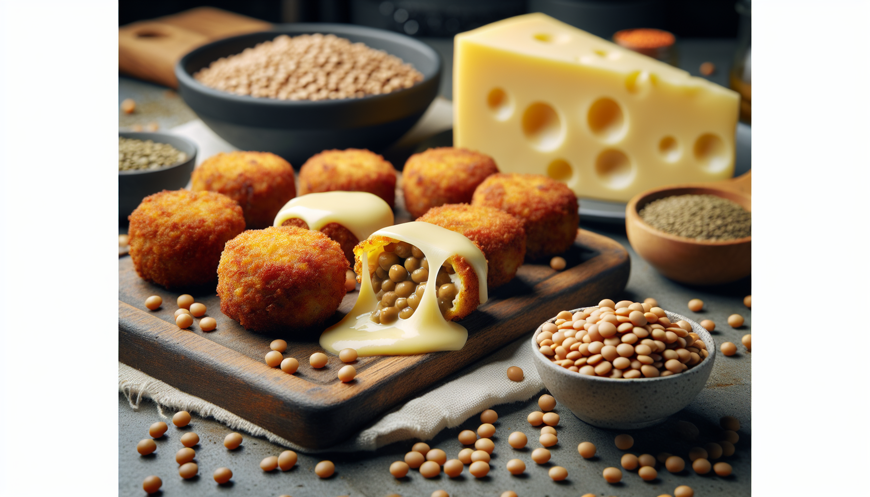 Croquettes de lentilles et de fromage suisse