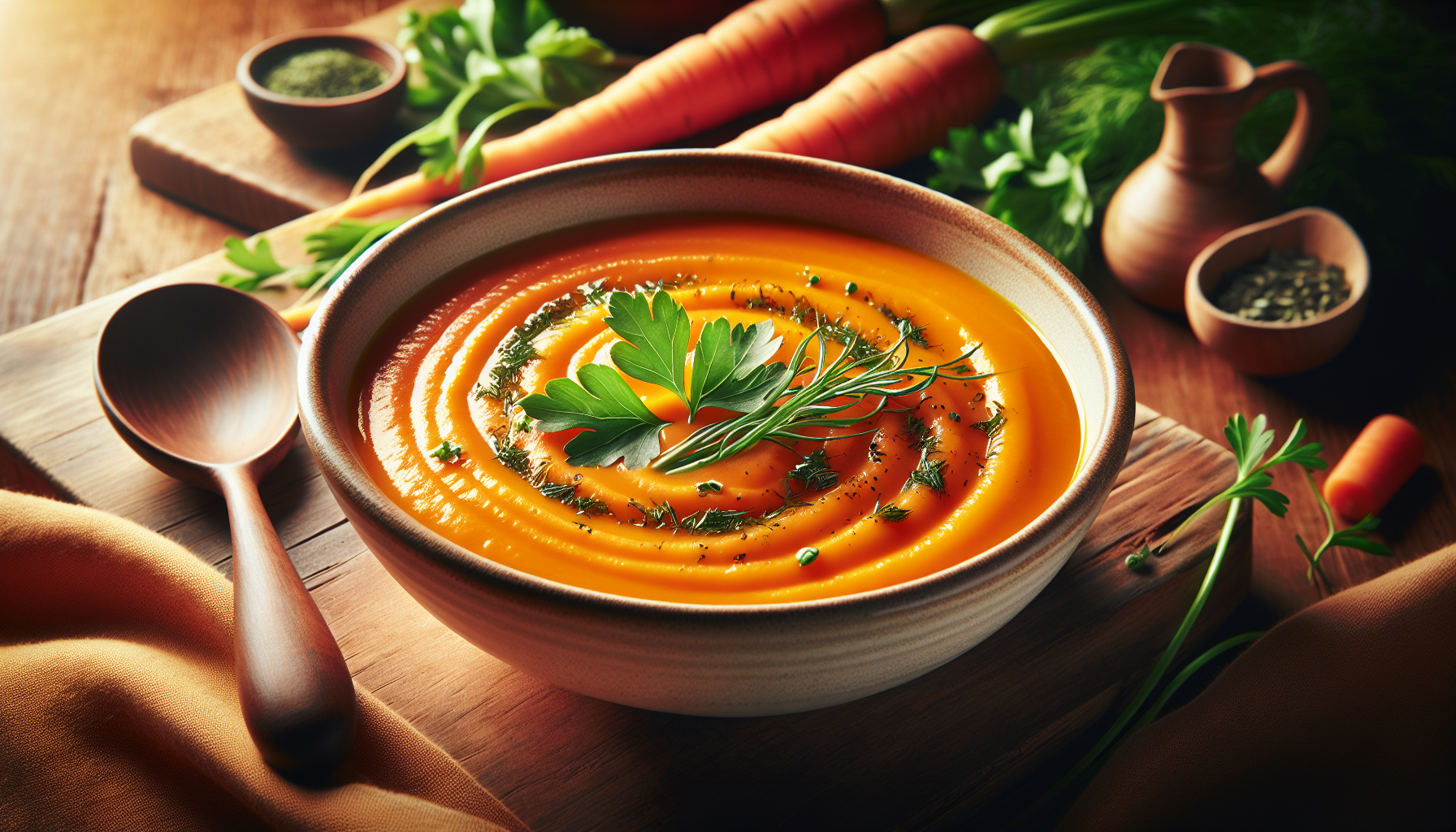 Velouté de carottes aux herbes