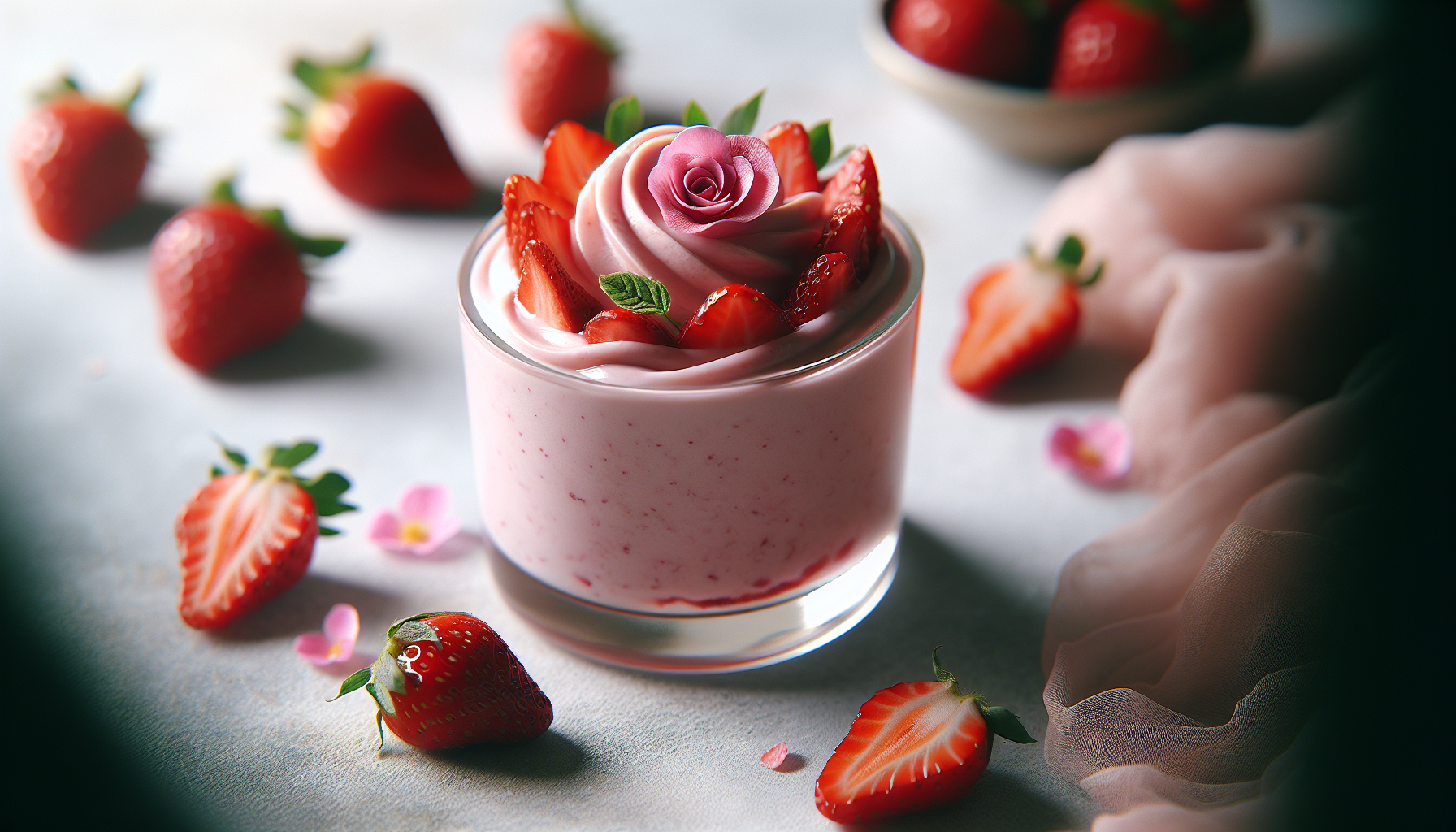 Crème rosée à la fraise