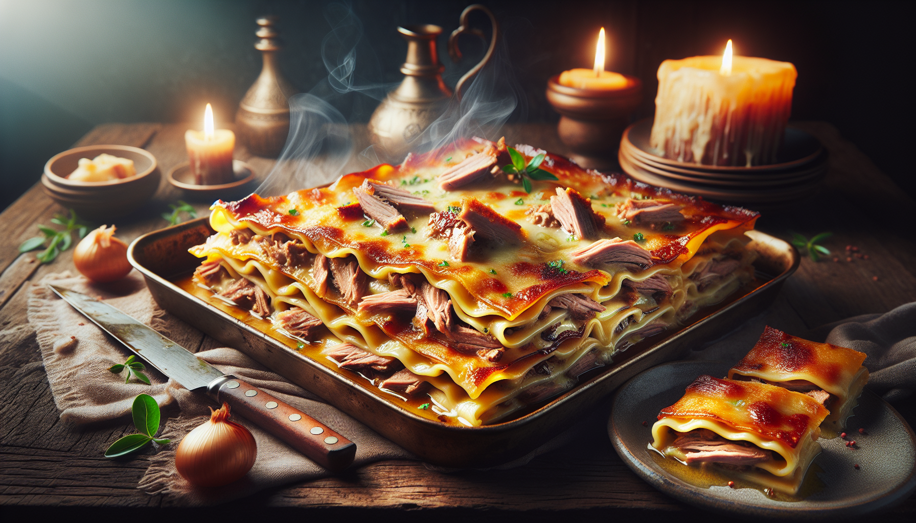 Lasagne au confit de canard