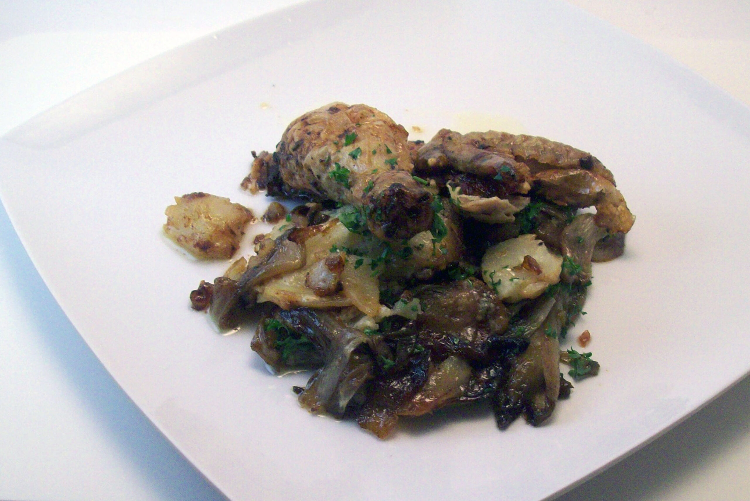 Pilons de poulet rôtis aux endives aigres douces
