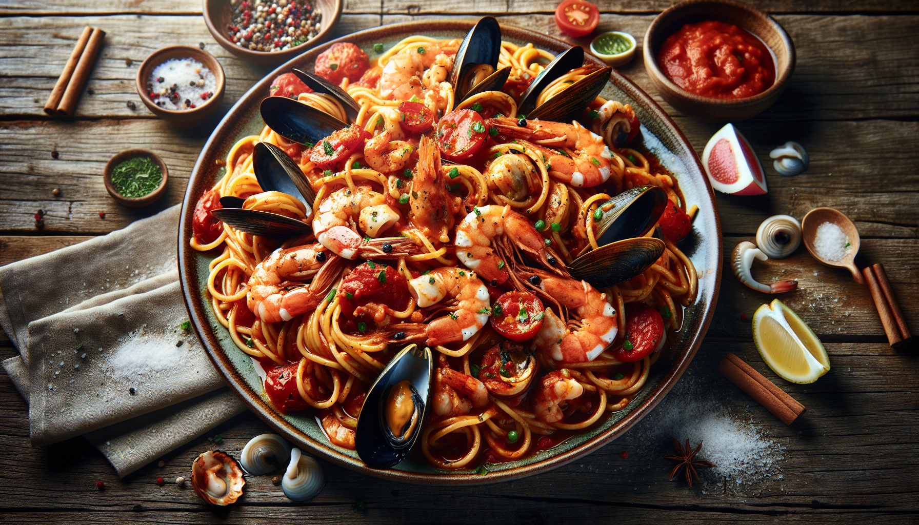 Spaghettis aux fruits de mer
