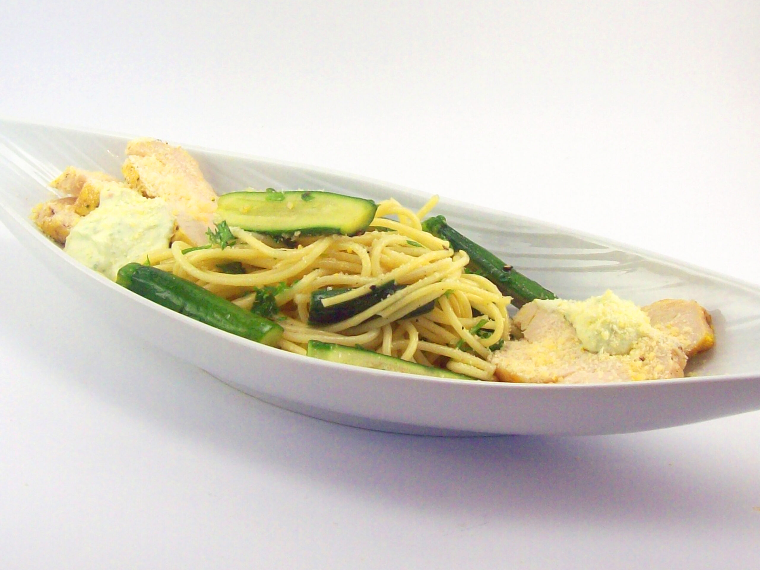 Spaghettis aux mini-légumes