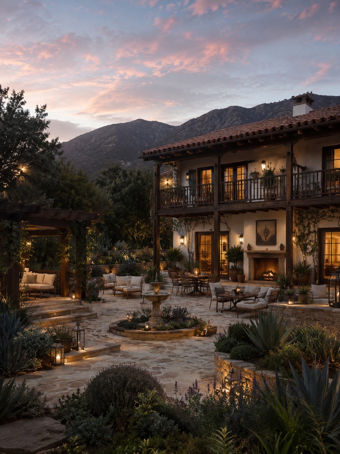 Inner courtyard at sunset